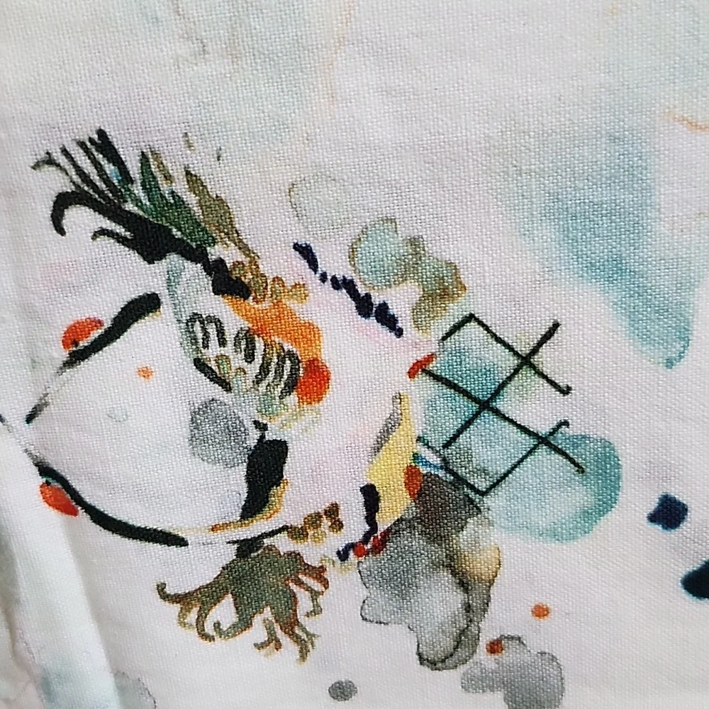 Anthropologie White and Multicolor Patterned Napkins Set Of 7 - Picture 4 of 10